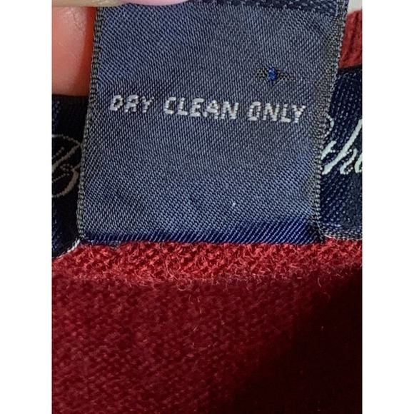 Brooks Brothers Men's Sweater Red Italian Merino Wool V-Neck Pullover Size XL - Picture 8 of 8